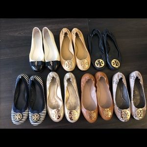 7 pairs of Tory Burch flats size 6.5